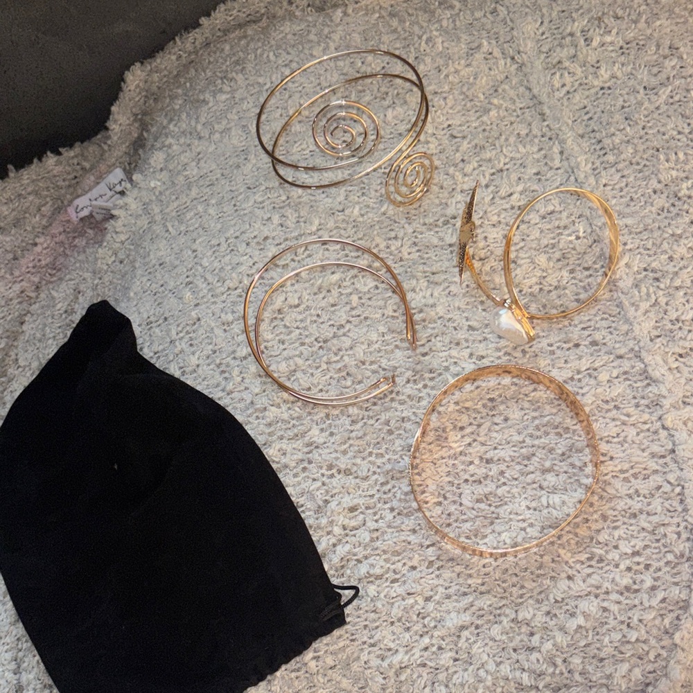 Gold-Tone Spiral & Cuff Bracelet Set - Women Jewelry